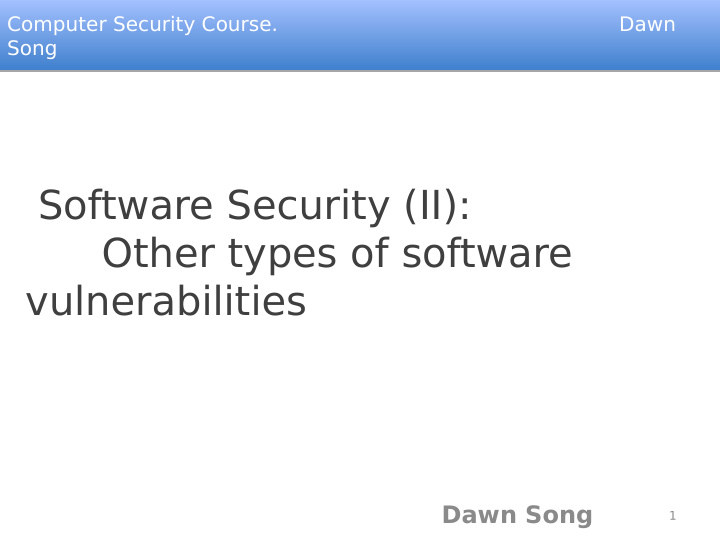software security ii other types of software