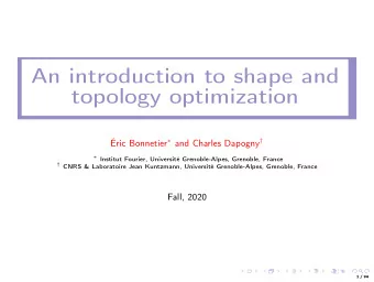 An introduction to shape and  topology optimization ric Bonnetier  and Charles Dapogny