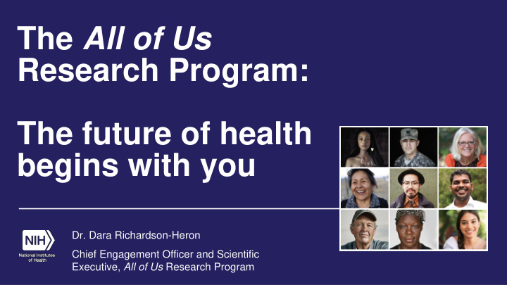 the all of us research program the future of health