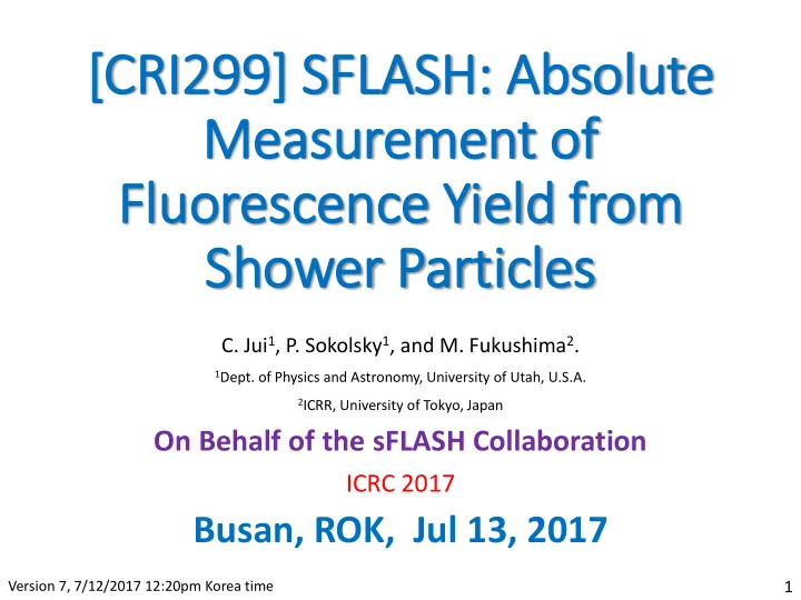 cri ri299 s sflash absol olute measurem emen ent o of