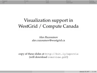 Visualization support in  WestGrid / Compute Canada  Alex Razoumov  alex.razoumov@westgrid.ca copy