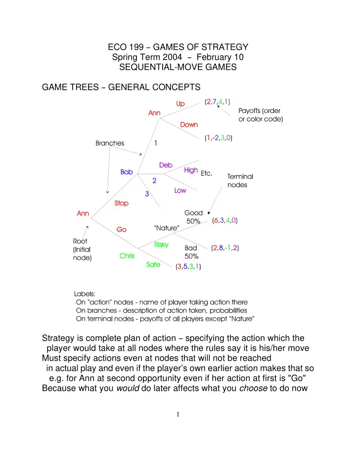 eco 199 b games of strategy spring term 2004 b february