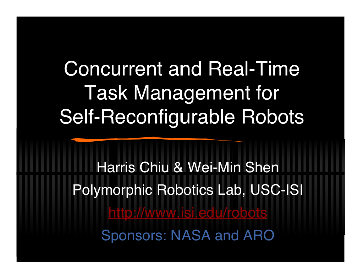 concurrent and real time task management for self