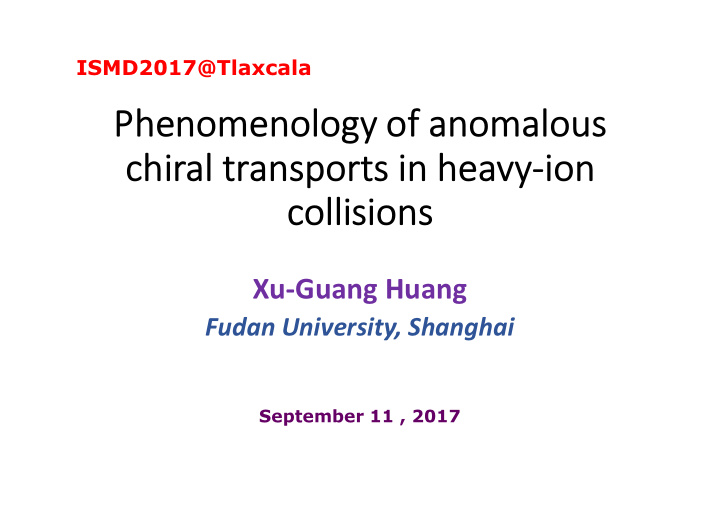 phenomenology of anomalous chiral transports in heavy ion