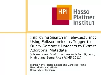 Improving Search in Tele-Lecturing:  Using Folksonomies as Trigger to  Query Semantic Datasets to