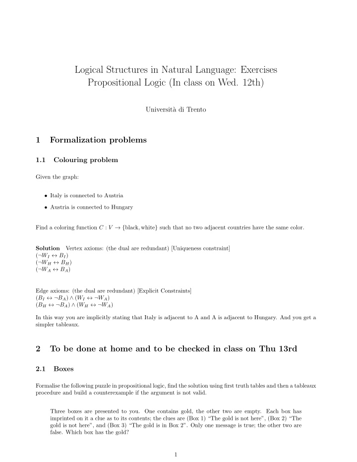 logical structures in natural language exercises