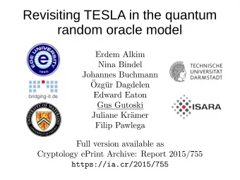 Revisiting TESLA in the quantum  random oracle model  Selected history of Fiat-Shamir  style