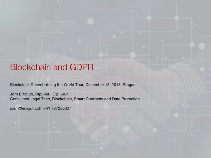 blockchain and gdpr