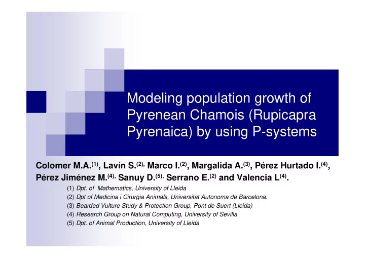 modeling population growth of pyrenean chamois rupicapra