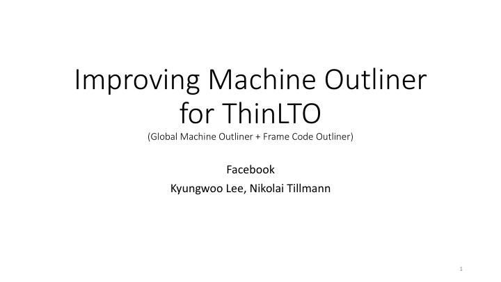 improving machine outliner for thinlto