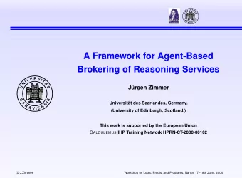 A Framework for Agent-Based  Brokering of Reasoning Services  E  R  S  V  I  T  I  N  A  U  Jrgen