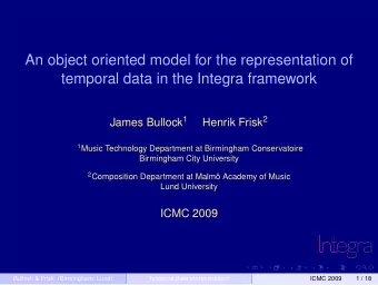 An object oriented model for the representation of  temporal data in the Integra framework James