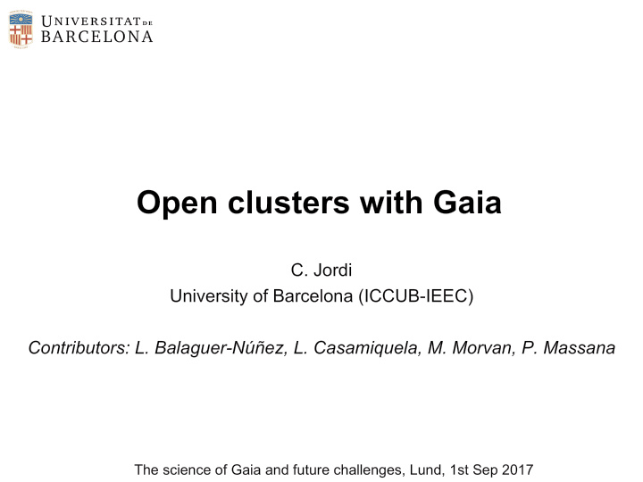 open clusters with gaia