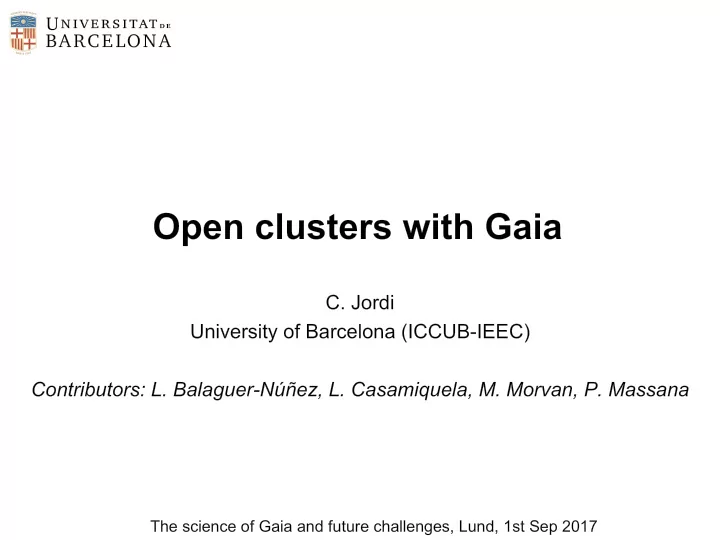 open clusters with gaia
