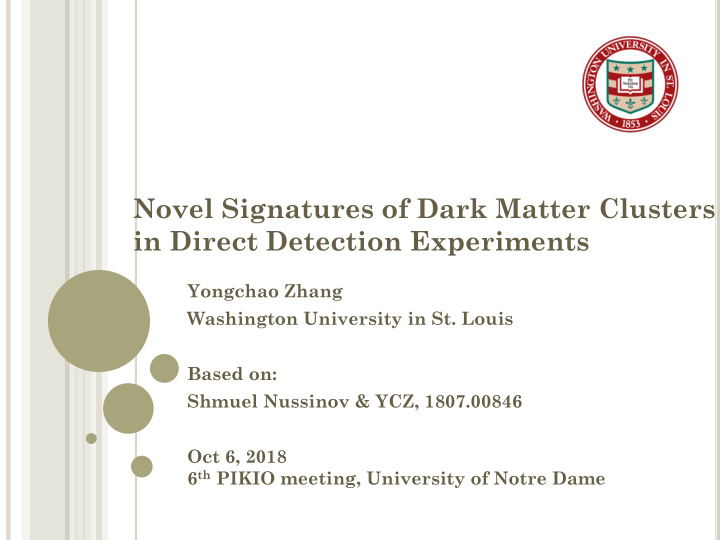 novel signatures of dark matter clusters in direct