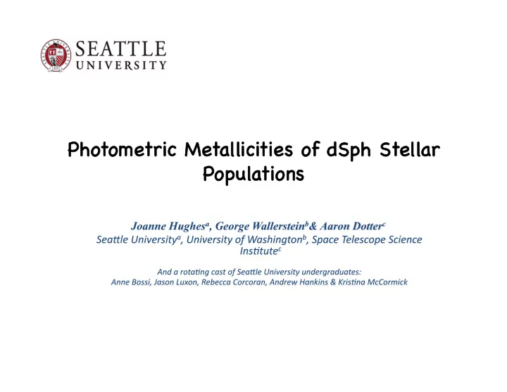 pho photometr tric me c metallici citie ies of dsph st s