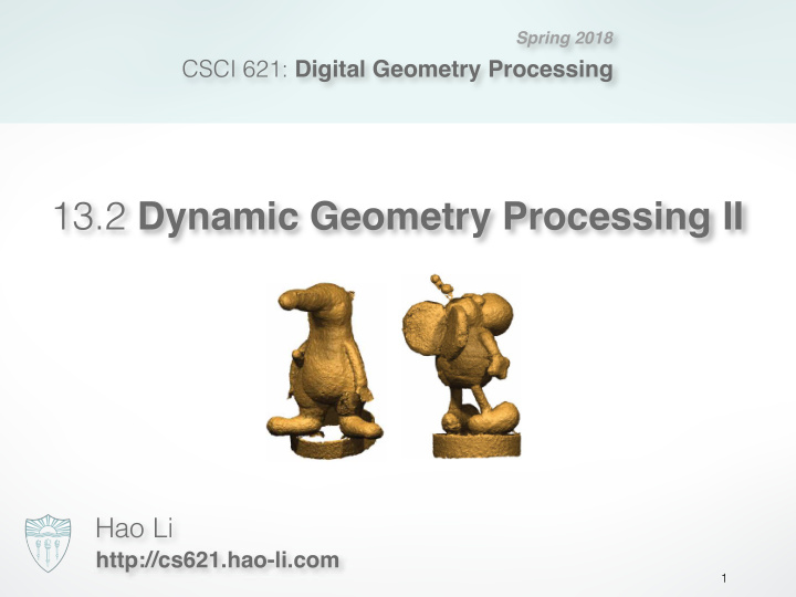 13 2 dynamic geometry processing ii