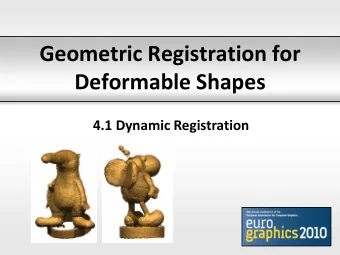 Geometric Registration for  Deformable Shapes  4.1 Dynamic Registration  Scan Registration