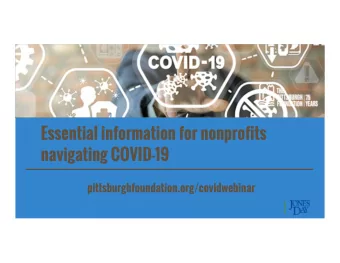 Essential information for nonprofits  navigating COVID-19  pittsburghfoundation.org/covidwebinar