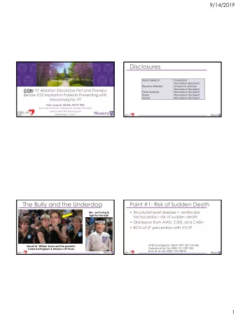 Disclosures  Baylis Medical  Consultant  Honorarium Recipient  Biosense Webster  Johnson &amp;