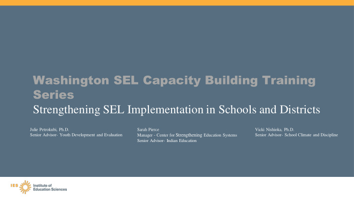 washington sel capacity building training series