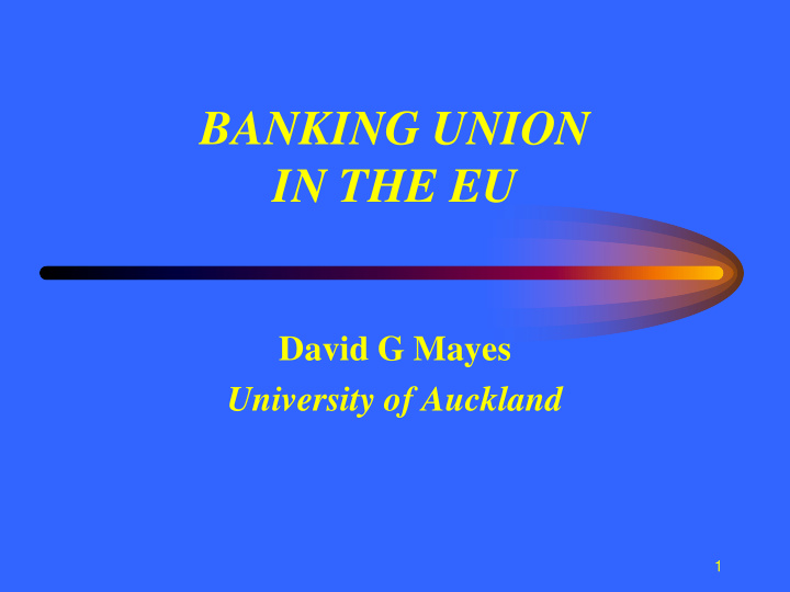 banking union in the eu