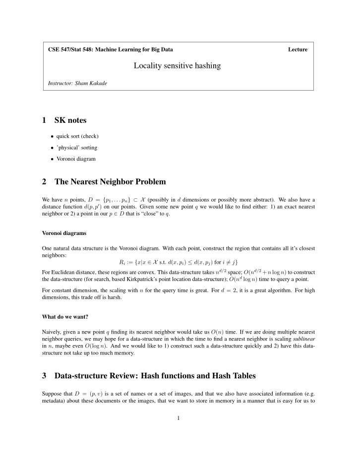 locality sensitive hashing