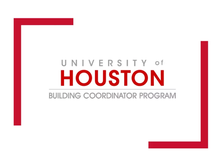 we lcome building coordinator quarte rl y me e ting