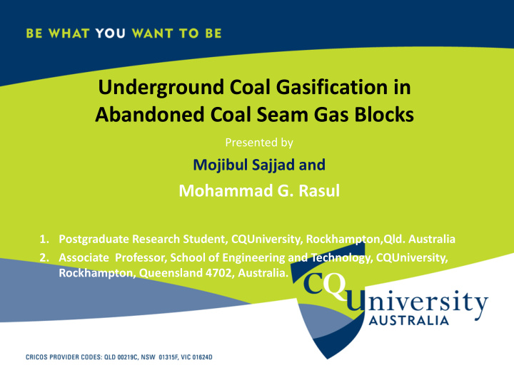 underground coal gasification in abandoned coal seam gas