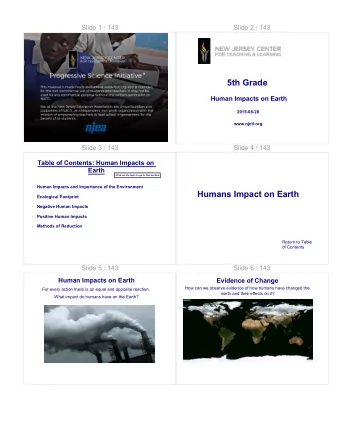 Humans Impact on Earth  Ecological Footprint    Negative Human Impacts    Positive Human