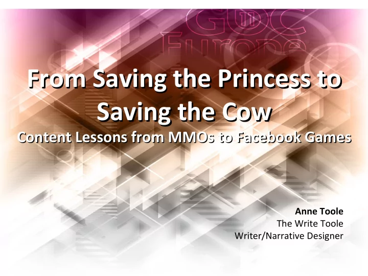 from saving the princess to from saving the princess to