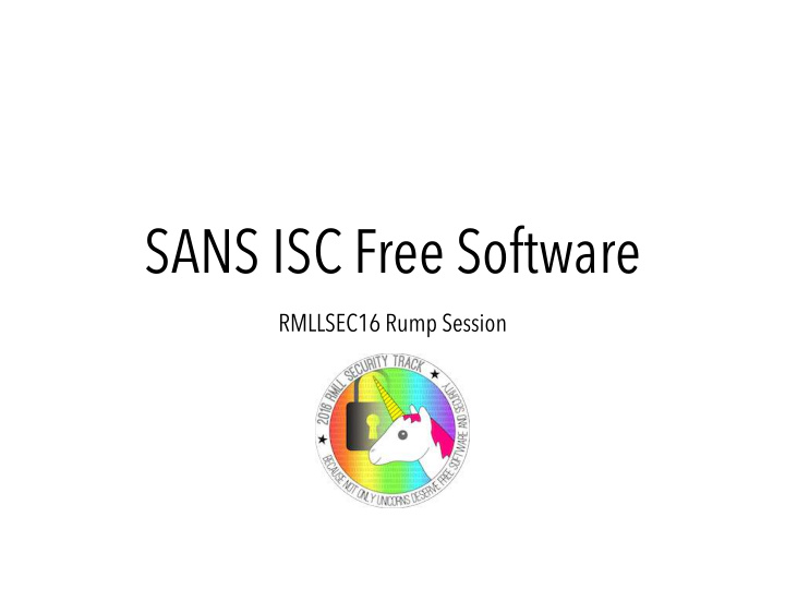 sans isc free software
