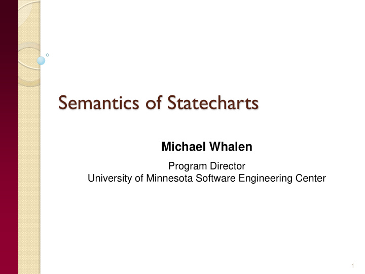 semantics of statecharts