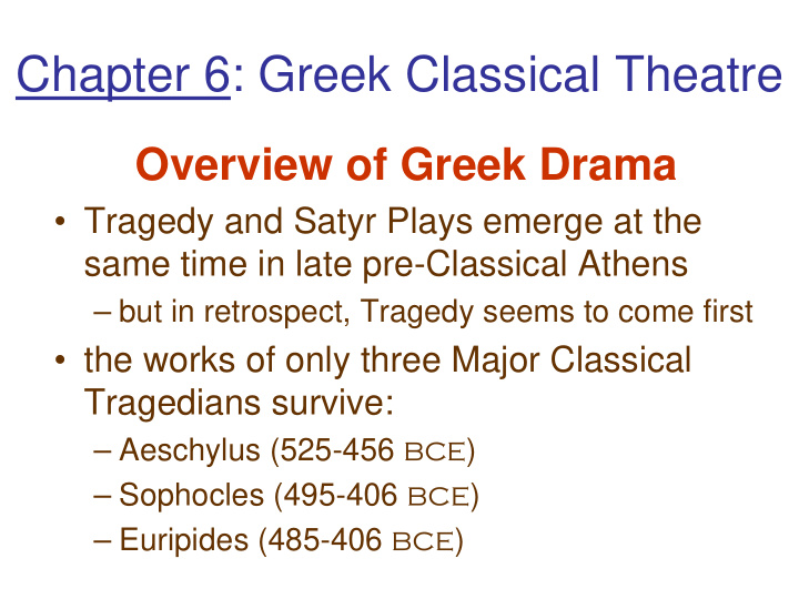 chapter 6 greek classical theatre