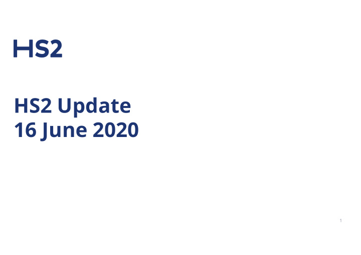hs2 update 16 june 2020