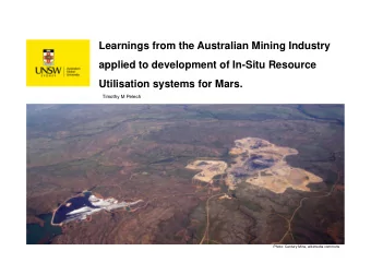 Learnings from the Australian Mining Industry  applied to development of In-Situ Resource