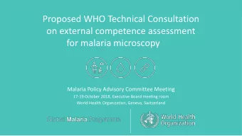 on external competence assessment  for malaria microscopy  Malaria Policy Advisory Committee