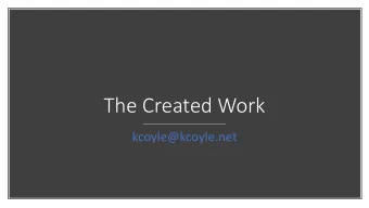 The Created Work  kcoyle@kcoyle.net  FRBR-LRM  WEMI  FaBiO  FRBR-aligned Bibliographic  Ontology