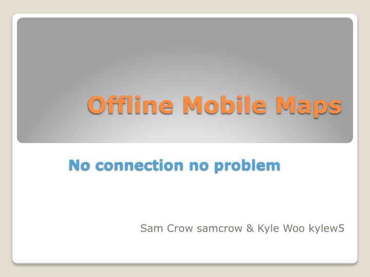 offline mobile maps