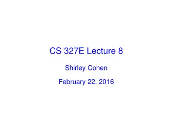 CS 327E Lecture 8  Shirley Cohen  February 22, 2016  Where we are    Phase 1: SQL    Phase 2: