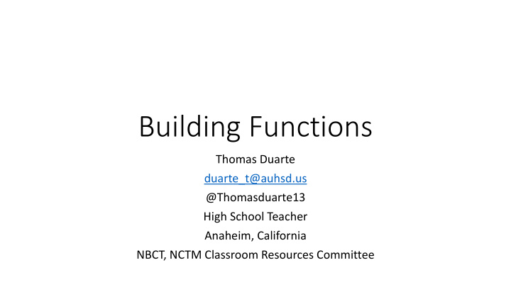 building functions