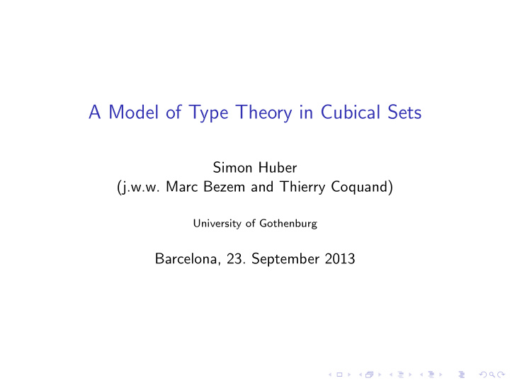 a model of type theory in cubical sets