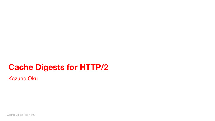 cache digests for http 2