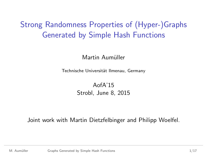 strong randomness properties of hyper graphs generated by