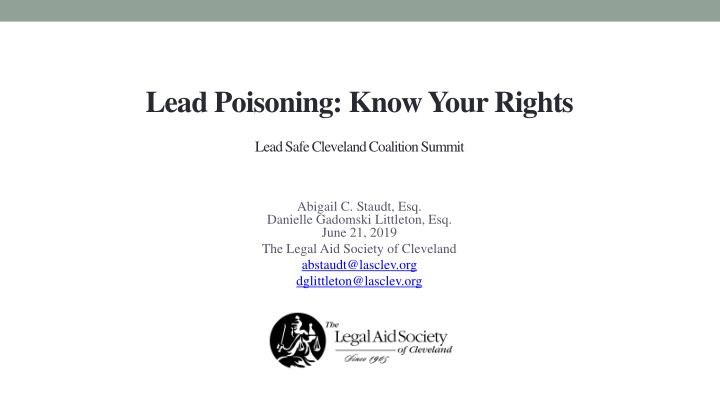 lead poisoning know your rights