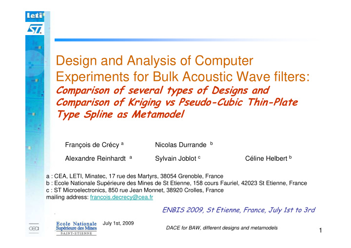 design and analysis of computer experiments for bulk
