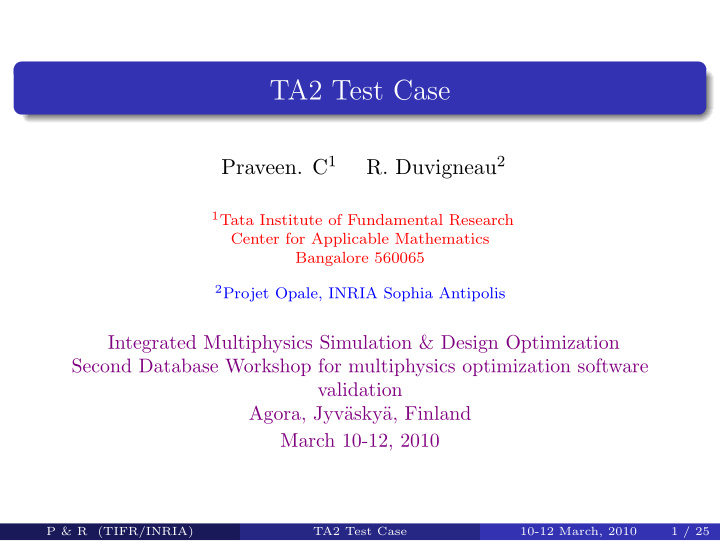 ta2 test case