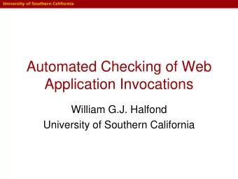 Application Invocations  William G.J. Halfond  University of Southern California  Traditional