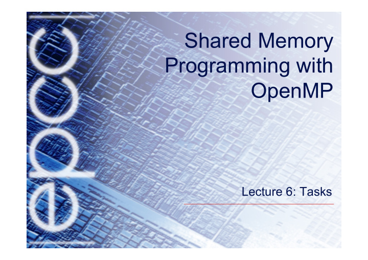 shared memory programming with openmp