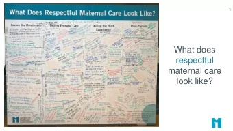 What does  respectful  maternal care  look like?  Better Maternal Outcomes:  IHI Rapid Improvement